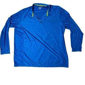 Tommy Bahama Island Zone Men's 3XLT Blue Performance 1/4 Zip Long Sleeve Shirt